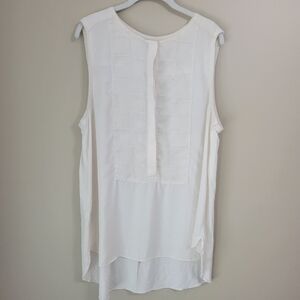 Loft Sleeveless Oversized Tunic Top Cream Size XL